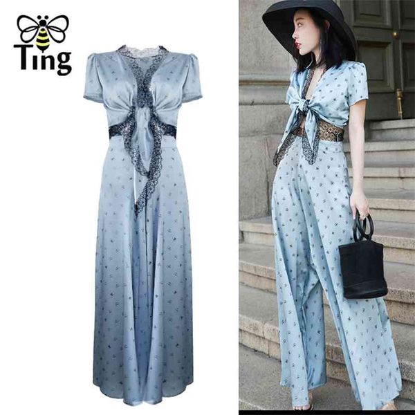 designer women two pieces set floral bee bow tie crop + wide leg trousers sets lady suits summer 210513, White
designer women two pieces set floral bee bow tie crop + wide leg trousers sets lady suits summer 210513, White
