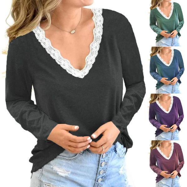 fashion lace blouse shirt v-neck bottoming tee casual autumn winter ladies female women long sleeve blusas pullover women's blouse, White
fashion lace blouse shirt v-neck bottoming tee casual autumn winter ladies female women long sleeve blusas pullover women's blouse, White