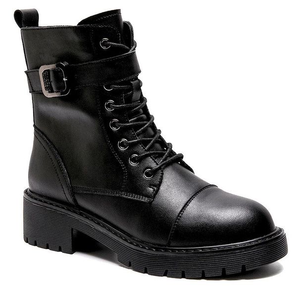 boots womens leather thick heel autumn and winter style short lace up black british zapatos para mujer
boots womens leather thick heel autumn and winter style short lace up black british zapatos para mujer