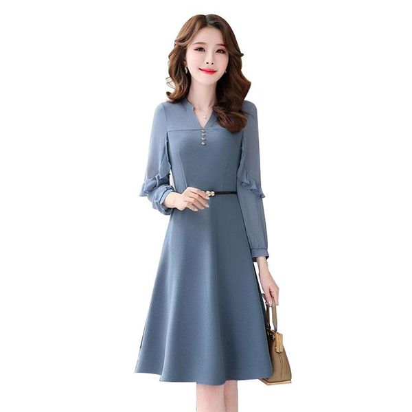 casual dresses women belt button dress lady full sleeve knee-length a-line fashion female elegant v-neck autumn summer chiffon 271, Black;gray
casual dresses women belt button dress lady full sleeve knee-length a-line fashion female elegant v-neck autumn summer chiffon 271, Black;gray