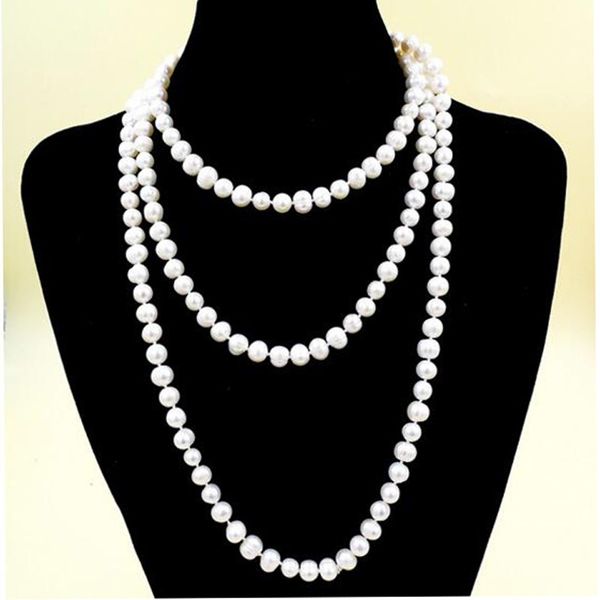 fashion necklaces ship gift packed 55inch 7-8mm white natural freshwater pearl long yoga for women bohemian necklace, Silver
fashion necklaces ship gift packed 55inch 7-8mm white natural freshwater pearl long yoga for women bohemian necklace, Silver