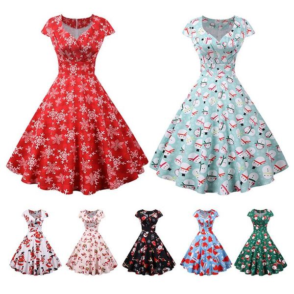 casual dresses women's fashion christmas v-neck short sleeve print big swing dress, Black;gray
casual dresses women's fashion christmas v-neck short sleeve print big swing dress, Black;gray