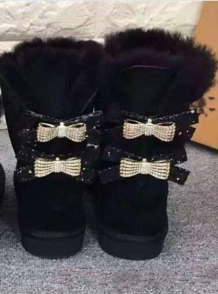 2022 australia classic single double diamond snow boots female winter leather bow rhinestone crown warm thick cotton shoes #21, Black
2022 australia classic single double diamond snow boots female winter leather bow rhinestone crown warm thick cotton shoes #21, Black