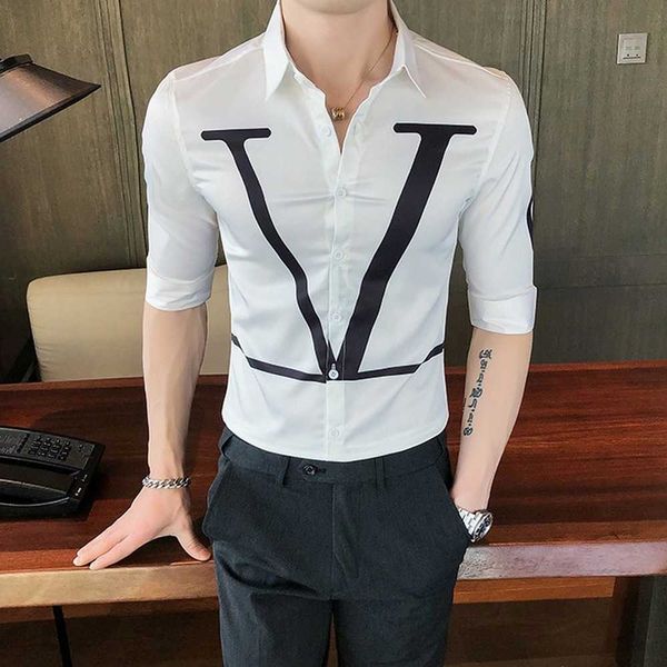summer letter printed shirts men short sleeve slim fit brand shirts casual business dress clothes social party streetwear shirts 210527, White;black
summer letter printed shirts men short sleeve slim fit brand shirts casual business dress clothes social party streetwear shirts 210527, White;black
