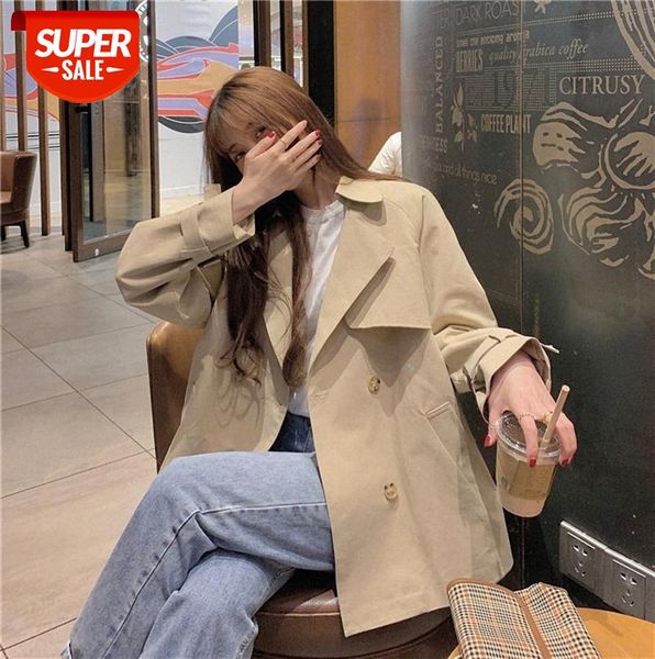 korean version of the khaki windbreaker women's short loose double-breasted small british style jacket #mj9u, Black
korean version of the khaki windbreaker women's short loose double-breasted small british style jacket #mj9u, Black
