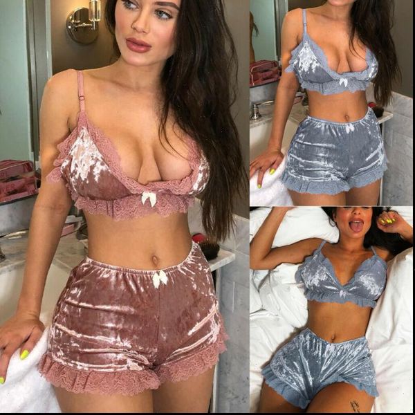 velvet pajama sets lingerie nightwear womens sleepwears babydoll lace g string underwear, Black;red
velvet pajama sets lingerie nightwear womens sleepwears babydoll lace g string underwear, Black;red