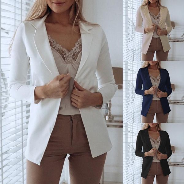 womens long sleeve blazer suit coat solid office ladies jacket slim fit work open front outwear oversized women's suits & blazers, White;black
womens long sleeve blazer suit coat solid office ladies jacket slim fit work open front outwear oversized women's suits & blazers, White;black