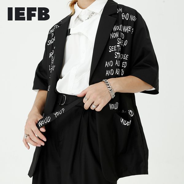 iefb men's trend two pieces set summer ins short sleeve letter print blazer + elastic loose shorts suit with belt 9y5993 210524, Gray
iefb men's trend two pieces set summer ins short sleeve letter print blazer + elastic loose shorts suit with belt 9y5993 210524, Gray