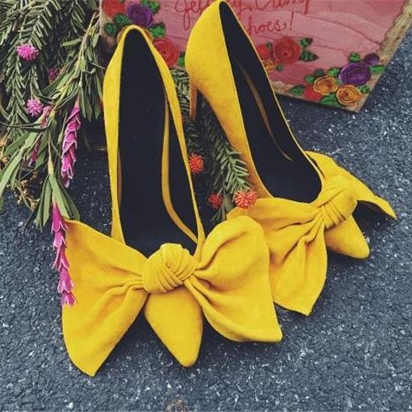 dress shoes women yellow suede knotted bowtie pumps ladies big butterfly knot stilettos party thin high heels, Black
dress shoes women yellow suede knotted bowtie pumps ladies big butterfly knot stilettos party thin high heels, Black