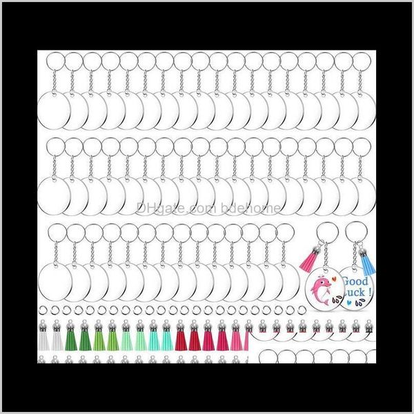 keychains fashion aessories drop delivery 2021 50pcs/lot acrylic keychain blanks transparent round clear discs circles w/metal split key cha, Silver 
keychains fashion aessories drop delivery 2021 50pcs/lot acrylic keychain blanks transparent round clear discs circles w/metal split key cha, Silver