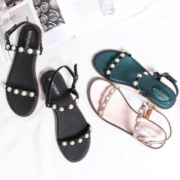koovan women's sandals 2021 pearl beach comfortable summer toe student flat roman soft bottom shoes1, Black
koovan women's sandals 2021 pearl beach comfortable summer toe student flat roman soft bottom shoes1, Black