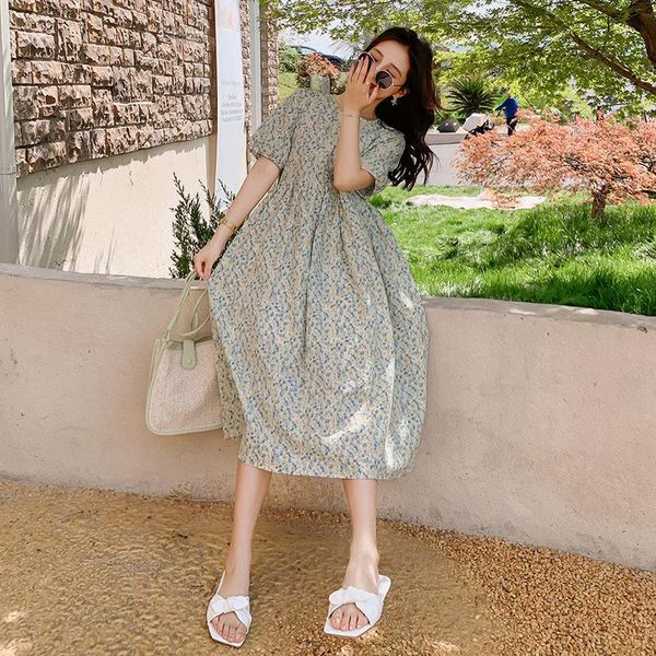 summer women's plus size maternity dress round neck short sleeve loose floral pregnancy clothes dresses, White
summer women's plus size maternity dress round neck short sleeve loose floral pregnancy clothes dresses, White