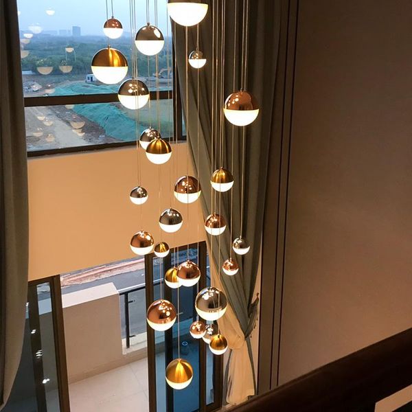 pendant lamps stair chandelier modern led dome lamp nordic single family villa long attic can be customized
pendant lamps stair chandelier modern led dome lamp nordic single family villa long attic can be customized