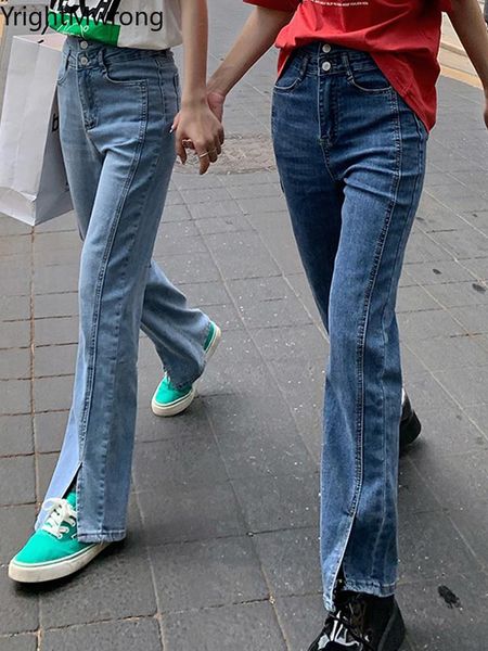 women's jeans button zipper up high waist elegant fashion simple casual blue solid washed split denim pant slit trouser boyfriend korea
women's jeans button zipper up high waist elegant fashion simple casual blue solid washed split denim pant slit trouser boyfriend korea