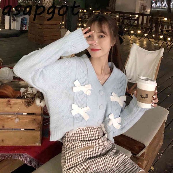 sweaters&jumpers cardigan autumn gentle v neck blue bow knitted jacket pull femme korean chic fashion sweet red black 210429, White
sweaters&jumpers cardigan autumn gentle v neck blue bow knitted jacket pull femme korean chic fashion sweet red black 210429, White