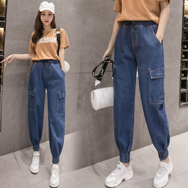 women's jeans blue high waist cargo plus size beam foot pants streetwear elasticated loose casual trousers vintage1 fg2d
women's jeans blue high waist cargo plus size beam foot pants streetwear elasticated loose casual trousers vintage1 fg2d