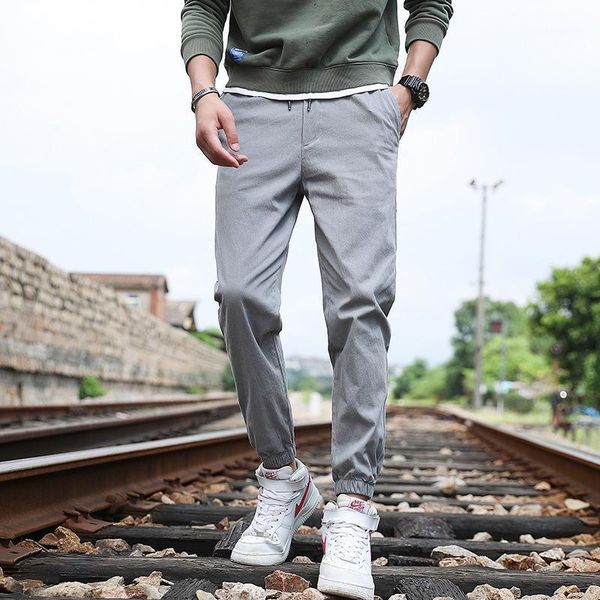 men's spring korean casual pants fashion urban small straight youth sports trousers men clothing, Black
men's spring korean casual pants fashion urban small straight youth sports trousers men clothing, Black