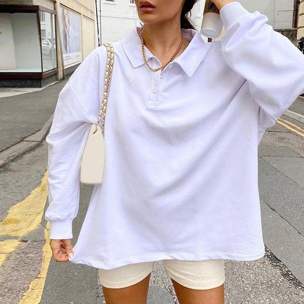women's blouses & shirts casual women loose long sleeve lapel button design solid color pullover blouse, White
women's blouses & shirts casual women loose long sleeve lapel button design solid color pullover blouse, White