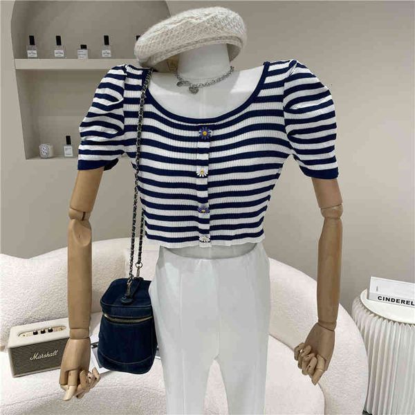polos spring summer niche design versatile female fashion short striped mesh shirt thin retro t-shirt, White
polos spring summer niche design versatile female fashion short striped mesh shirt thin retro t-shirt, White