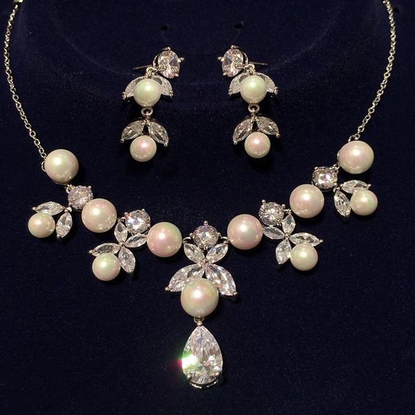 queen fan exaggerated zircon pearl jewelry bridal wedding accessories dinner dress necklace earrings set chains, Silver
queen fan exaggerated zircon pearl jewelry bridal wedding accessories dinner dress necklace earrings set chains, Silver