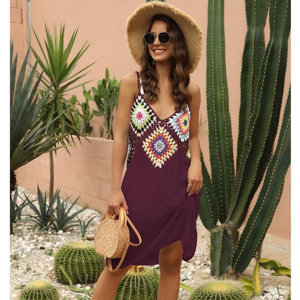 women's swimwear women crochet beach summer tunic cover up long knitted beachwear swimsuit dresses, White;black
women's swimwear women crochet beach summer tunic cover up long knitted beachwear swimsuit dresses, White;black