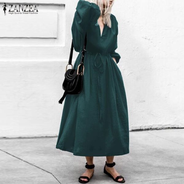 spring puff sleeve dress women drawstring sundress 2021 zanzea elegant casual maxi vestidos female v neck robe femme plus size 7 dresses, Black;gray
spring puff sleeve dress women drawstring sundress 2021 zanzea elegant casual maxi vestidos female v neck robe femme plus size 7 dresses, Black;gray