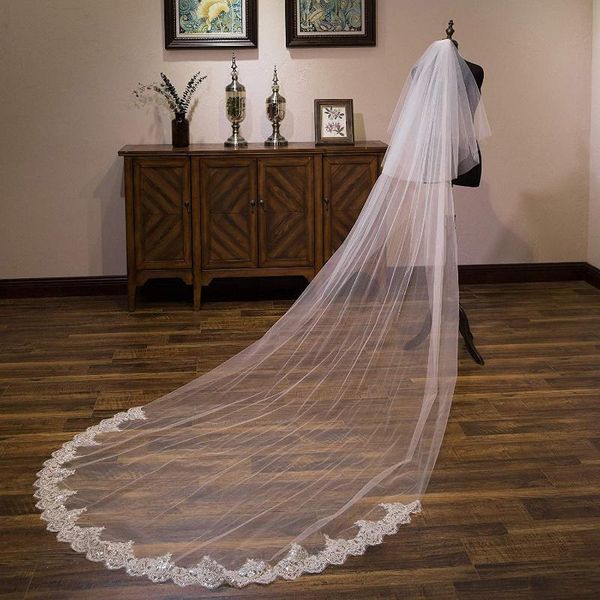 bridal veils 2 layer white ivory cathedral wedding long lace edge veil with comb accessories bride, Black
bridal veils 2 layer white ivory cathedral wedding long lace edge veil with comb accessories bride, Black