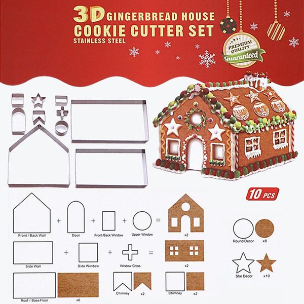 baking moulds 10pcs stainless steel cookie cutter set 3d gingerbread house biscuit mold fondant pastry bread cake dessert tool
baking moulds 10pcs stainless steel cookie cutter set 3d gingerbread house biscuit mold fondant pastry bread cake dessert tool