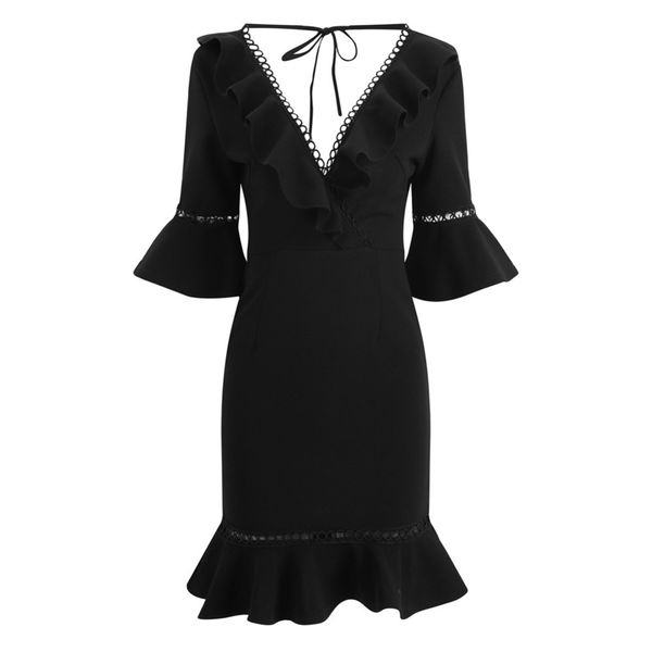fashion designer runway dress summer women v-neck half sleeve lace slim backless packet hip elegant fishtail dress 210515, Black;gray
fashion designer runway dress summer women v-neck half sleeve lace slim backless packet hip elegant fishtail dress 210515, Black;gray