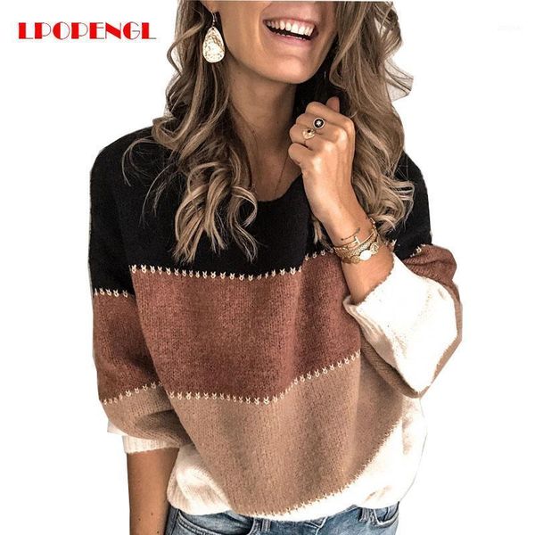women's sweaters fashion patchwork o-neck autumn winter sweater 2021 long-sleeved warm knitted pullover top, White;black
women's sweaters fashion patchwork o-neck autumn winter sweater 2021 long-sleeved warm knitted pullover top, White;black