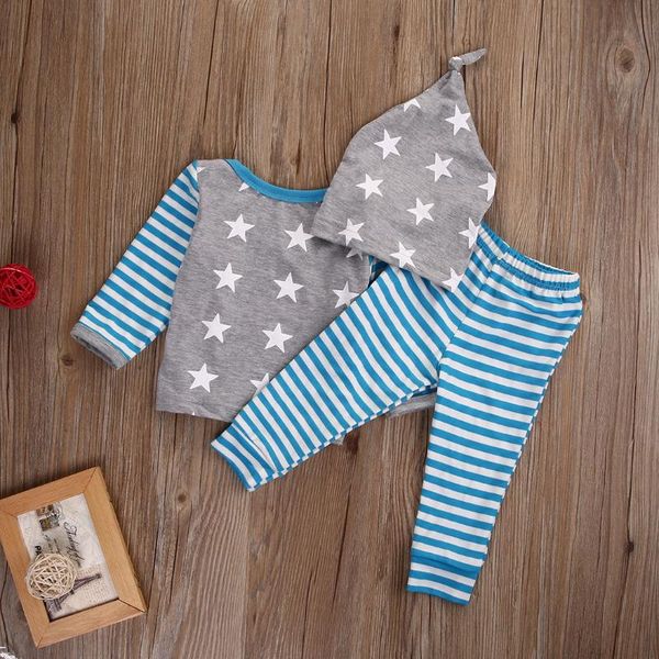 toddler baby 3pcs blue stripe star clothes set infant boy girls t-shirt pants leggings hat striped outfit clothing sets, White
toddler baby 3pcs blue stripe star clothes set infant boy girls t-shirt pants leggings hat striped outfit clothing sets, White