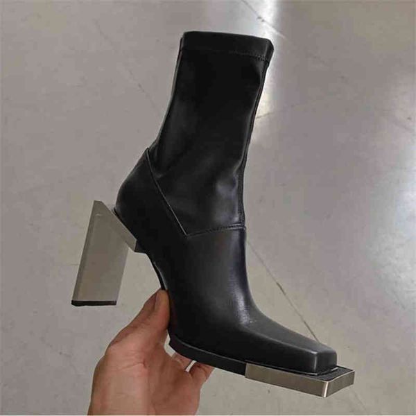dress shoes metal strange heel women ankle boots square toe high botas mujer ladies autumn slim fit sock woman pl9t, Black
dress shoes metal strange heel women ankle boots square toe high botas mujer ladies autumn slim fit sock woman pl9t, Black