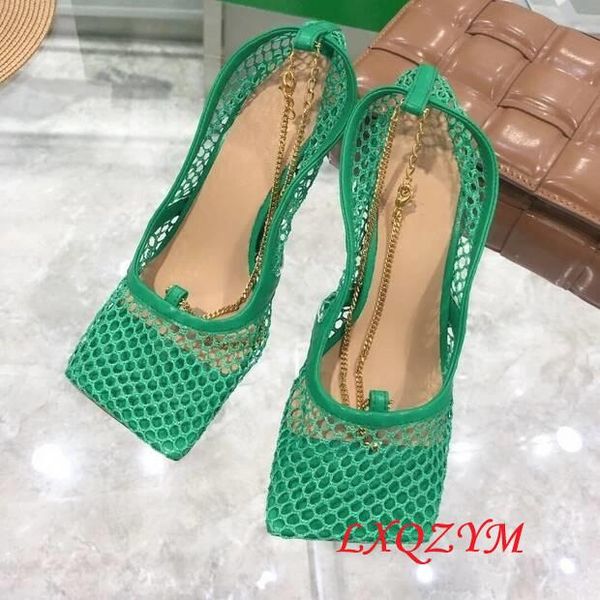 sandals multicolor air mesh women pumps square toe chain decor party runway stilettos shollow outs high heels fishnet shoes, Black
sandals multicolor air mesh women pumps square toe chain decor party runway stilettos shollow outs high heels fishnet shoes, Black