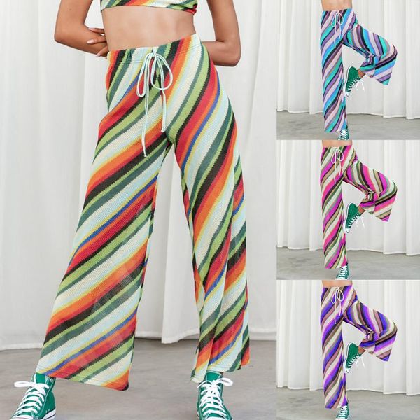 women's pants & capris women wide-leg stripe printed pattern elastic high waist knitted trousers streetwear casual, Black;white
women's pants & capris women wide-leg stripe printed pattern elastic high waist knitted trousers streetwear casual, Black;white
