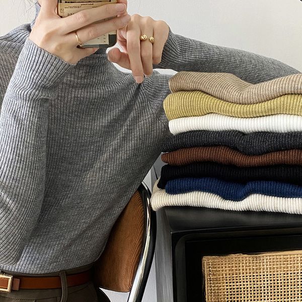 pure color bottoming turtleneck sweater women's winter casual version base inner all match knit female for fashion 210520, White;black
pure color bottoming turtleneck sweater women's winter casual version base inner all match knit female for fashion 210520, White;black