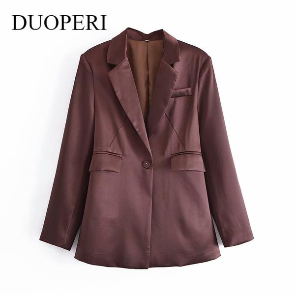 women's suits & blazers duoperi 2021 women fashion office lady single button blazer with pockets notched neck long sleeve vintage femal, White;black
women's suits & blazers duoperi 2021 women fashion office lady single button blazer with pockets notched neck long sleeve vintage femal, White;black