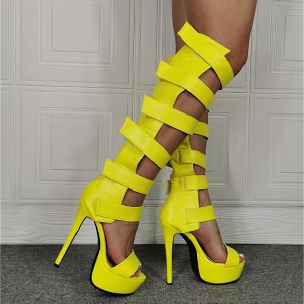boots lemon dipsloot white yellow leather hook knee loop sandals high boots woman platform peep performance toe gladiator vthp, Black
boots lemon dipsloot white yellow leather hook knee loop sandals high boots woman platform peep performance toe gladiator vthp, Black