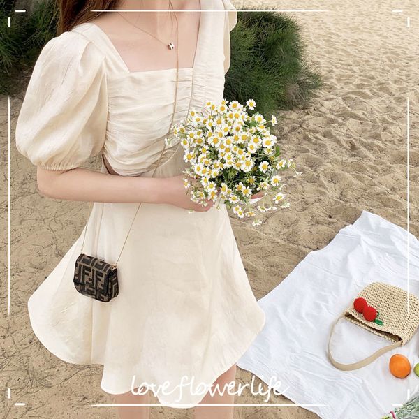 dress korean sweet elegant dress women puff sleeve beach dress office lady hollow out design summer chic 210521, Black;gray
dress korean sweet elegant dress women puff sleeve beach dress office lady hollow out design summer chic 210521, Black;gray