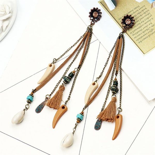 dangle & chandelier fashion bohemian style long tassel earrings natural shell horns sun flower pendant ear jewelry, Silver
dangle & chandelier fashion bohemian style long tassel earrings natural shell horns sun flower pendant ear jewelry, Silver