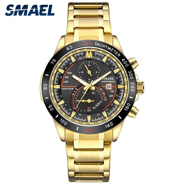 wristwatches smael watch fashion men watches gold tone stainless steel expansion band casual waterproof business quartz wrist 9062, Slivery;brown
wristwatches smael watch fashion men watches gold tone stainless steel expansion band casual waterproof business quartz wrist 9062, Slivery;brown