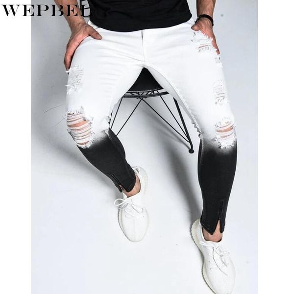 summer fashion mid-waist gradient printed jeans men's casual ripped slim-fit zipper split denim pencil pants, Black
summer fashion mid-waist gradient printed jeans men's casual ripped slim-fit zipper split denim pencil pants, Black