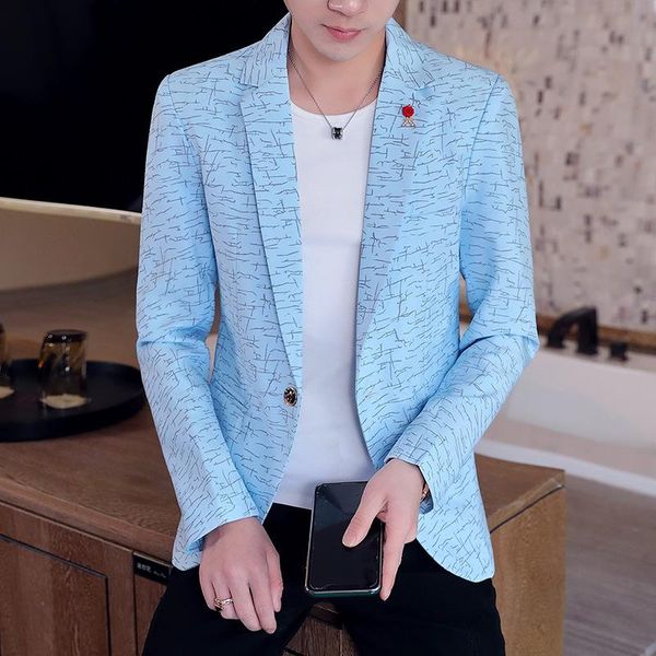 men's suits & blazers stllts 2021 style men spring printed blazer teenager handsome slim fit, White;black
men's suits & blazers stllts 2021 style men spring printed blazer teenager handsome slim fit, White;black