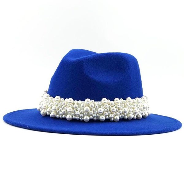 berets women men wool fedora hat with pearl ribbon gentleman elegant lady winter autumn wide brim panama sombrero jazz cap, Blue;gray
berets women men wool fedora hat with pearl ribbon gentleman elegant lady winter autumn wide brim panama sombrero jazz cap, Blue;gray