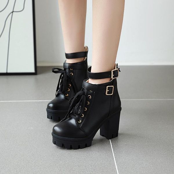 women ankle boot chunky heel round toe business roman shoes sweet wedding daily pu zipper solid colored black platform boots
women ankle boot chunky heel round toe business roman shoes sweet wedding daily pu zipper solid colored black platform boots