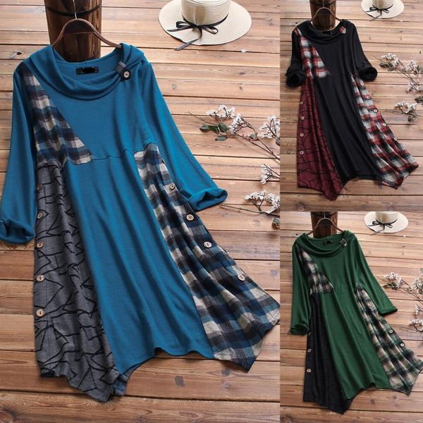 casual dresses women's dress vintage patchwork long sleeve vestidos bohemian hem button split female shirt streetwear lady clothes, Black;gray
casual dresses women's dress vintage patchwork long sleeve vestidos bohemian hem button split female shirt streetwear lady clothes, Black;gray