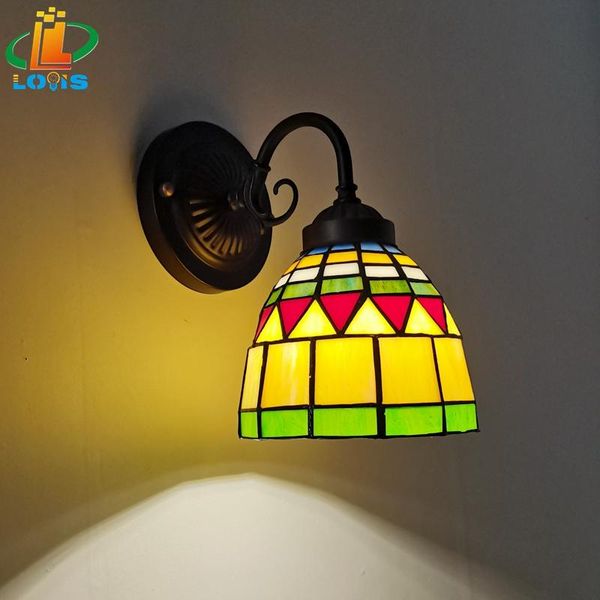 european style artpad stained glass lampshade art wall lamp led bedside study asile mounted up or down lighting
european style artpad stained glass lampshade art wall lamp led bedside study asile mounted up or down lighting