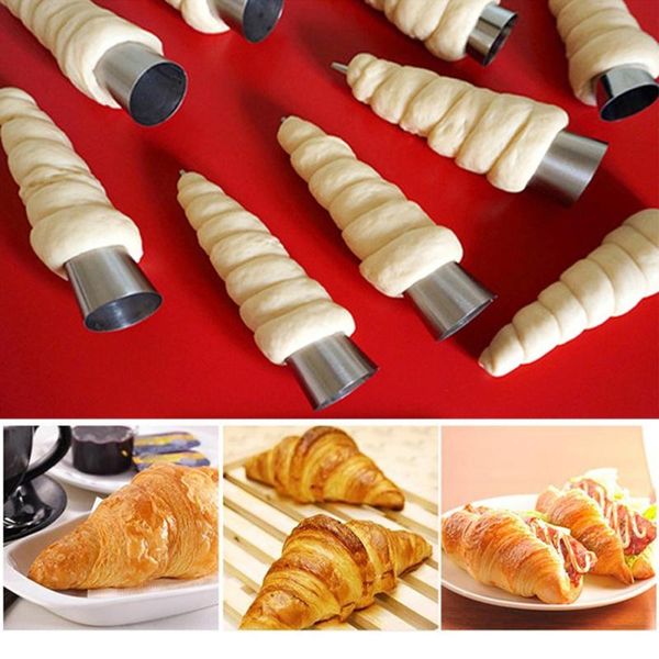 baking & pastry tools 12pcs conical tube cone roll moulds stainless steel spiral croissants molds cream horn cake bread mold tool
baking & pastry tools 12pcs conical tube cone roll moulds stainless steel spiral croissants molds cream horn cake bread mold tool