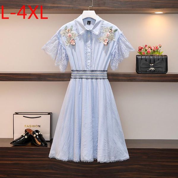 plus size dresses l-4xl 2021 summer casual lace patchwork embroidery floral dress for women short sleeve elastic waist female, Black
plus size dresses l-4xl 2021 summer casual lace patchwork embroidery floral dress for women short sleeve elastic waist female, Black