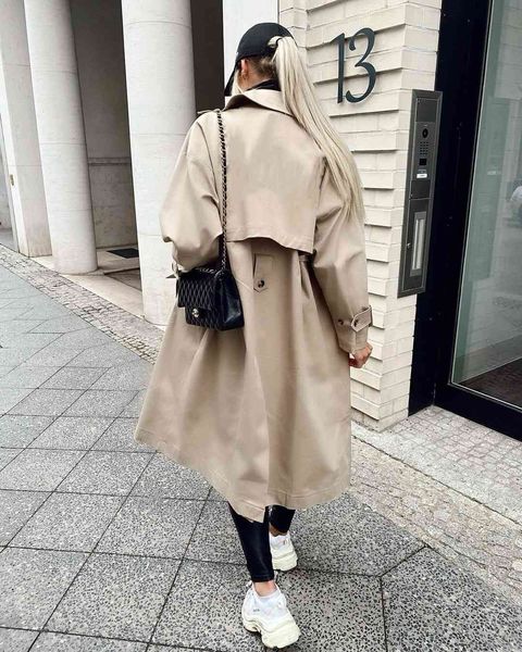 Long Fashion Trench Coat 2021 Spring Ins Street Racket Lapel Sleeve Trip Belt Loose Single Breasted Medium and Long Windbreaker Coat, Khaki
Long Fashion Trench Coat 2021 Spring Ins Street Racket Lapel Sleeve Trip Belt Loose Single Breasted Medium and Long Windbreaker Coat, Khaki