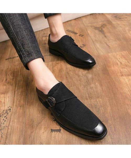 men's handmade black pu stitching suede metal single buckle monk shoes retro classic fashion all-match business casual zq0065 dress
men's handmade black pu stitching suede metal single buckle monk shoes retro classic fashion all-match business casual zq0065 dress